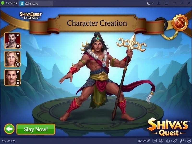 Character Creation Screen in Shiva S Quest Legends Shiva S Quest Legends Character Creation
